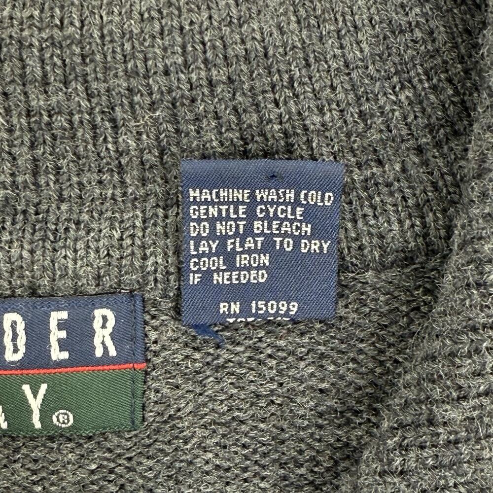 VTG Trader Bay Mens M Sweater Golf Plaid Red Gray Knit Merino Wool Blend Preppy - Picture 5 of 9